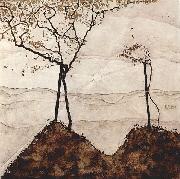 Egon Schiele Herbstsonne und Baume oil painting reproduction